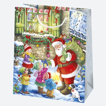Christmas Toyland paper gift bag 19x23x10.5 cm