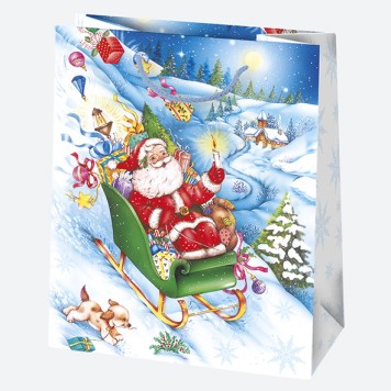 Christmas Toyland paper gift bag 19x23x10.5 cm