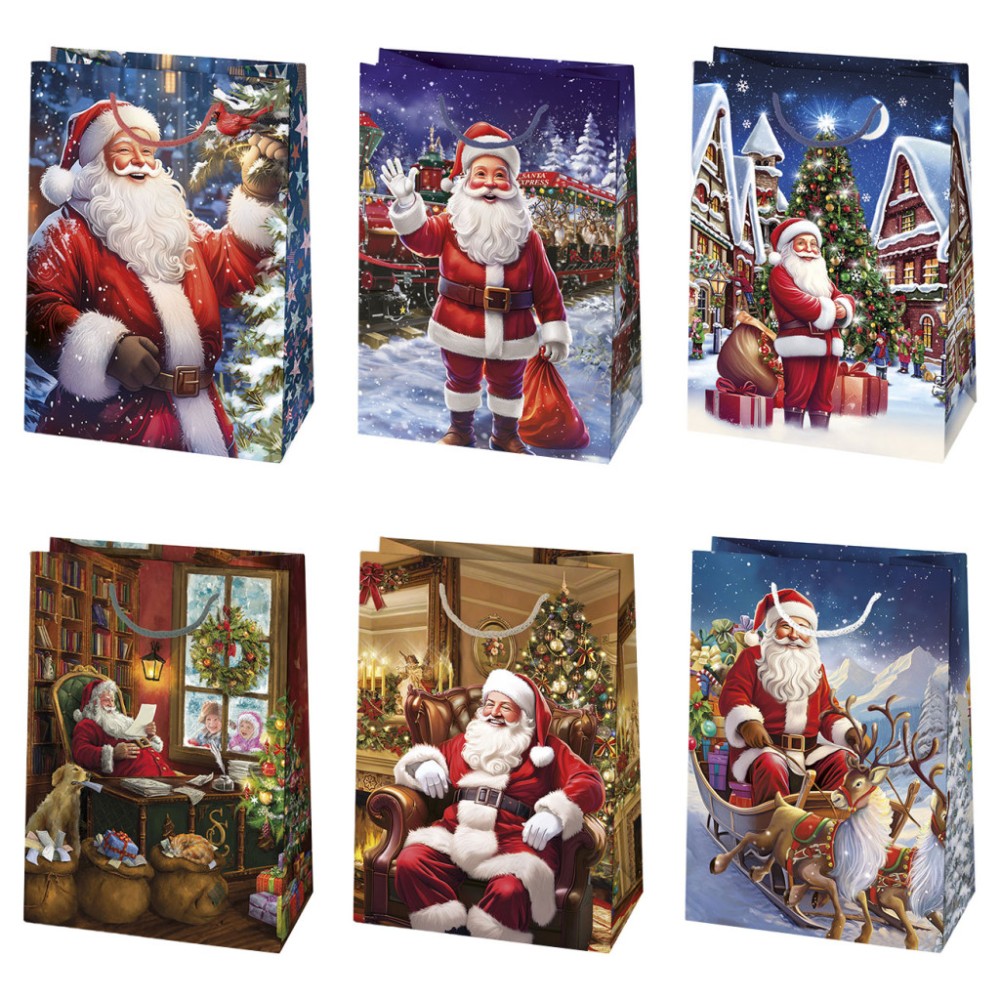 Christmas Village paper gift bag, 23x32x11 cm