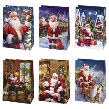 Christmas Village paper gift bag, 23x32x11 cm
