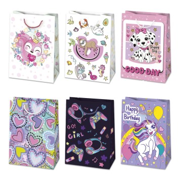 Colour Colorful Girl's paper gift bag, 23x32x11 cm