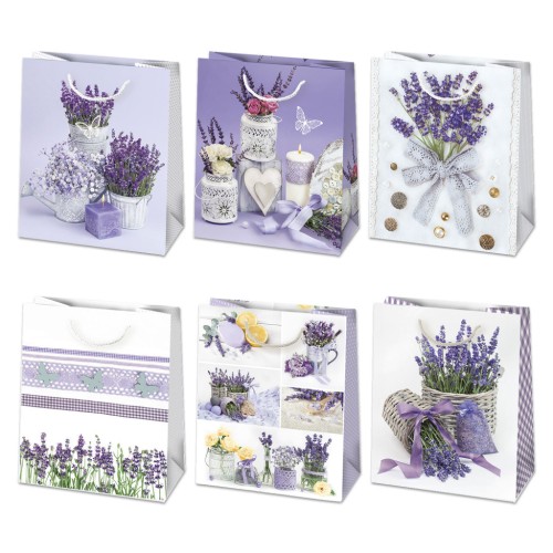 Colour Bunch Lavender paper gift bag, bag 19x23x10.5 cm