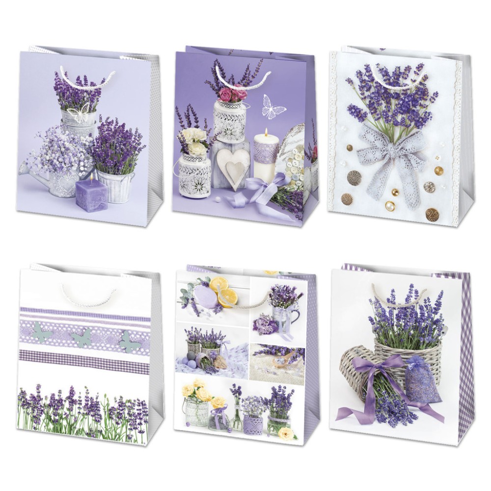 Colour Bunch Lavender paper gift bag, bag 19x23x10.5 cm