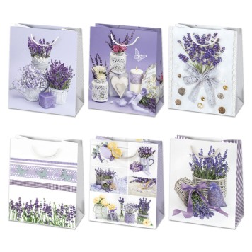 Colour Bunch Lavender paper gift bag, bag 19x23x10.5 cm