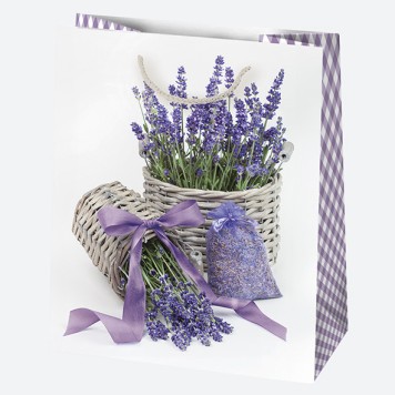 Colour Bunch Lavender paper gift bag, bag 19x23x10.5 cm