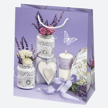 Colour Bunch Lavender paper gift bag, bag 19x23x10.5 cm