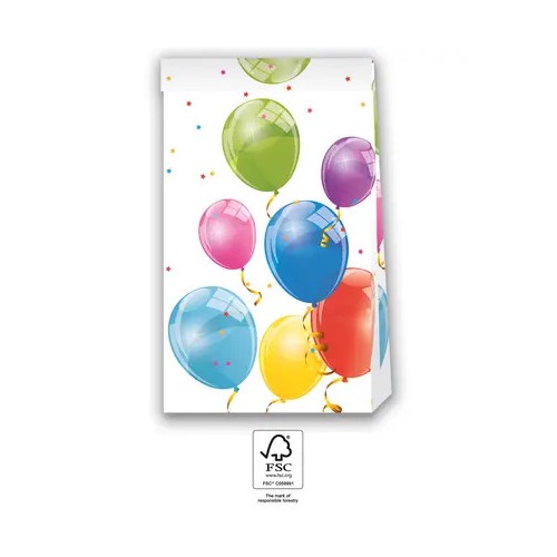 Balloon Sparkling paper bag set of 4 FSC