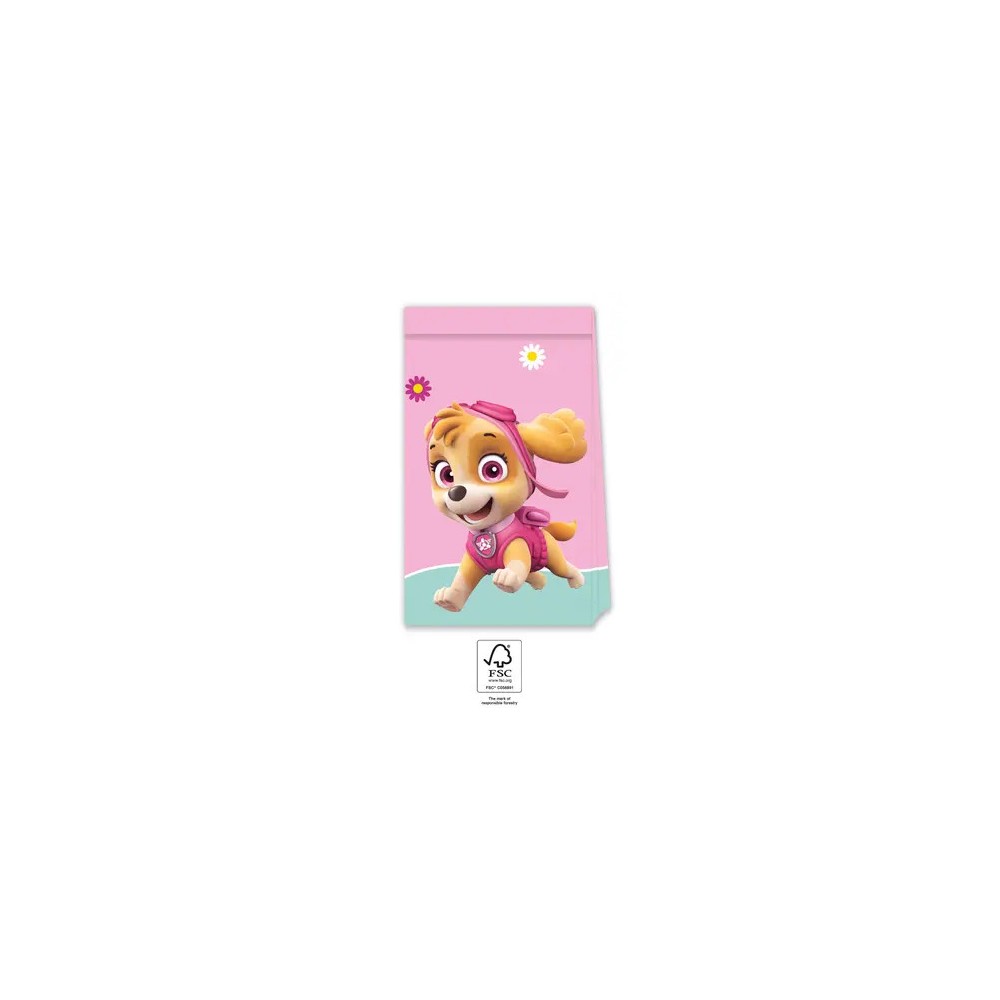 Paw Patrol Skye and Everest paper bag set of 4 FSC