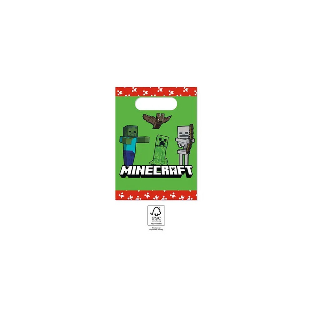Minecraft Green paper gift bag set of 4