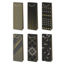 Colour Black&Gold Patterned paper wine bag 13x38x11 cm
