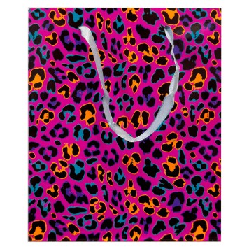 Colour Neon Patterned gift bag 18x10x23 cm