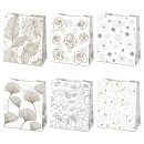Colour White Patterned paper gift bag 19x23x10.5 cm