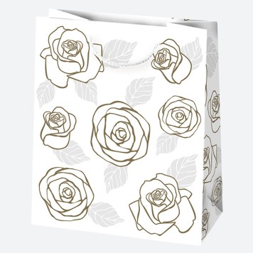 Colour White Patterned paper gift bag 19x23x10.5 cm