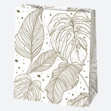Colour White Patterned paper gift bag 19x23x10.5 cm