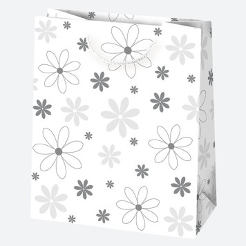Colour White Patterned paper gift bag 19x23x10.5 cm