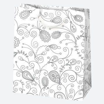 Colour White Patterned paper gift bag 19x23x10.5 cm
