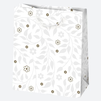 Colour White Patterned paper gift bag 19x23x10.5 cm