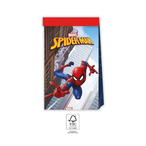 Spiderman Crime Fighter paper bag 4-pcs FSC