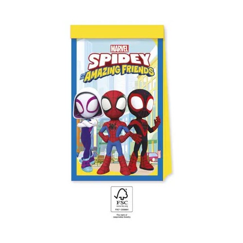 Spiderman Spidey 4-piece paper bag set FSC