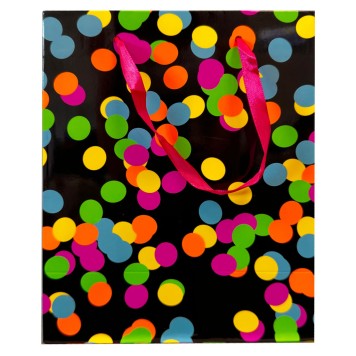 Colour Neon Polka Dot Gift Bag 18x10x23 cm