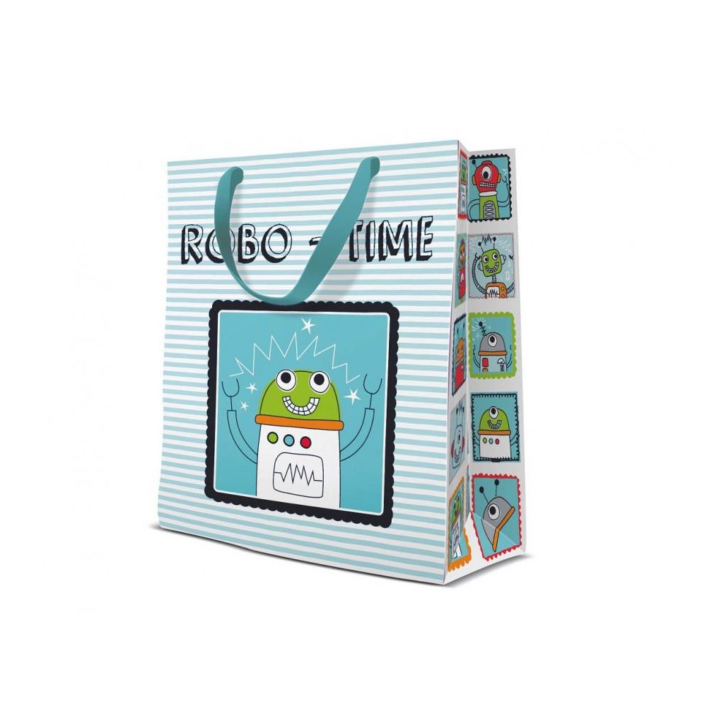 Happy Birthday Robot paper gift bag 20x25x10 cm