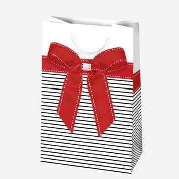 Colour Bow paper gift bag 10x16x6 cm