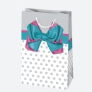 Colour Bow paper gift bag 10x16x6 cm