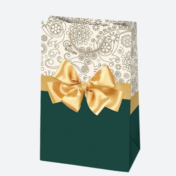 Colour Bow paper gift bag 10x16x6 cm