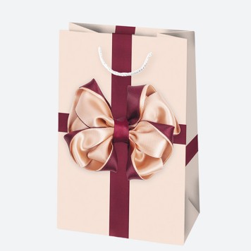 Colour Bow paper gift bag 10x16x6 cm