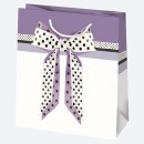 Colour Bow paper gift bag, 15.5x15.5x8 cm