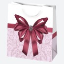 Colour Bow paper gift bag, 15.5x15.5x8 cm