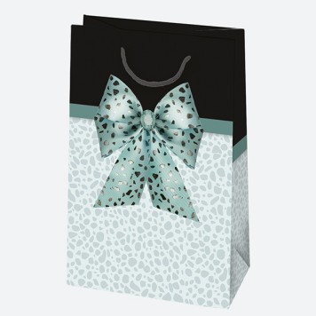 Colour Bow paper gift bag 16x24x7 cm