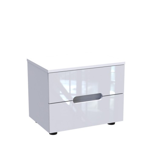 Table de chevet bois blanc brillant 1 tiroir 50x35x41 cm
