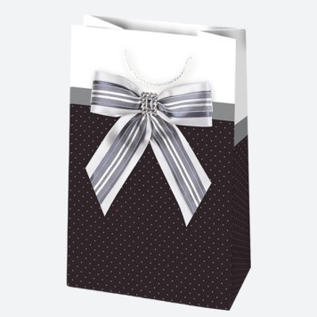 Colour Bow paper gift bag 16x24x7 cm
