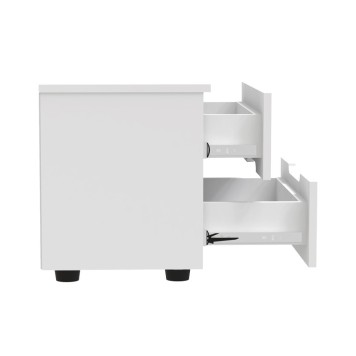Table de chevet bois blanc brillant 1 tiroir 50x35x41 cm
