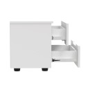 Table de chevet bois blanc brillant 1 tiroir 50x35x41 cm
