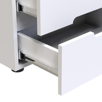 Table de chevet bois blanc brillant 1 tiroir 50x35x41 cm
