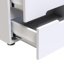 Table de chevet bois blanc brillant 1 tiroir 50x35x41 cm
