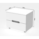 Table de chevet bois blanc brillant 1 tiroir 50x35x41 cm
