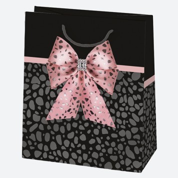 Colour Bow paper gift bag 19x23x10.5 cm