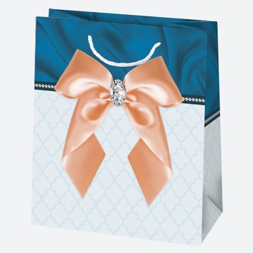 Colour Bow paper gift bag 19x23x10.5 cm