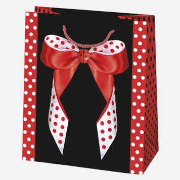 Colour Bow paper gift bag 19x23x10.5 cm