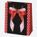 Colour Bow paper gift bag 19x23x10.5 cm