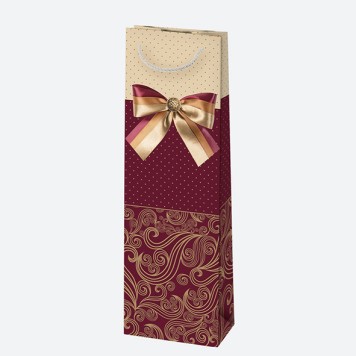 Colour Bow paper wine bag 10.5x33x8.5 cm