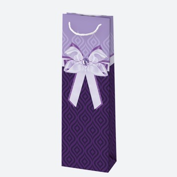 Colour Bow paper wine bag 10.5x33x8.5 cm