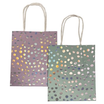 Colour Dots paper gift bag, 6 pcs