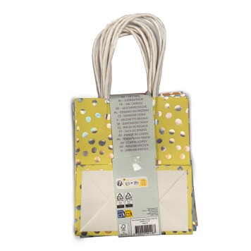 Colour Dots paper gift bag, 6 pcs