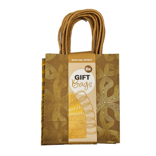 Colour Gold  paper gift bag, 6-piece set