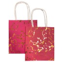 Colour Pink paper gift bag, 6 pcs.
