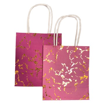 Colour Pink paper gift bag, 6 pcs.